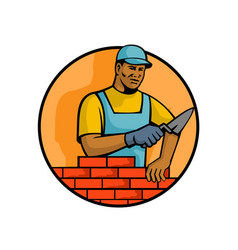 African American Bricklayer Mascot