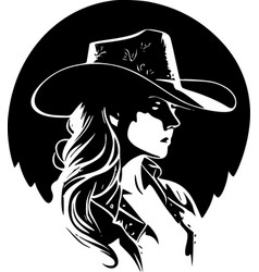 Cowgirl - Black And White