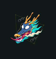 Dragon Head Logo For Clothing Print Design