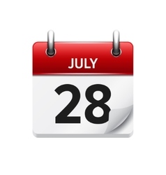 July 28 Flat Daily Calendar Icon Date