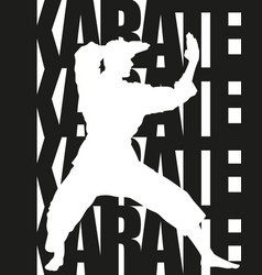 Karate Text And Silhouette