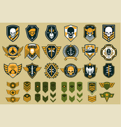 Military Stripes Emblems Badges Signs