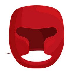 Boxing Protection Red Helmet Icon Cartoon