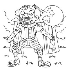 Zombie Clown Coloring Page For Kids