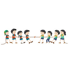 Children Playing Tug Of War Game