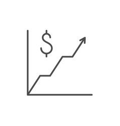 Rising Price Line Outline Icon