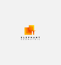 Orange Gradient Elephant Logo Design With Geomatri