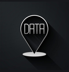 Silver Data Analysis Icon Isolated On Black