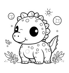 Cute Dinosaur Coloring Page For Kids