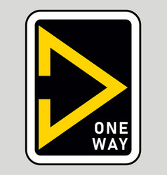 One Way Sign Yellow Arrow On Black Direction