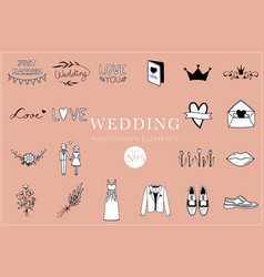 Wedding Handdrawn Elements Set