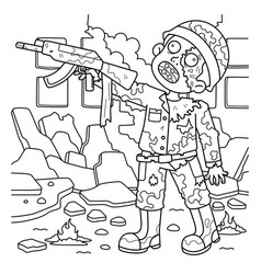 Zombie Soldier Coloring Page For Kids