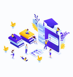 Isometric Business Concept E-learning For Second