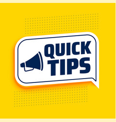 Quick Tips Advice With Megaphone On Yellow