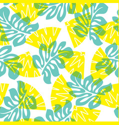 Tropical Leaf And Pineapple Slice Pattern