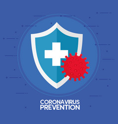 Coronavirus Prevention World Map With Shield