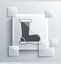 Grey Fire Boots Icon Isolated On Background