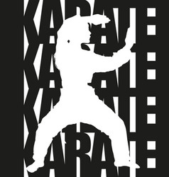 Karate Text And Silhouette