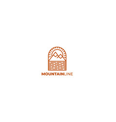 Mountain Line Art Logo Design Icon Template