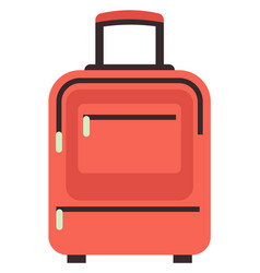 Red Suitcase Icon Travel Baggage Symbol Flat