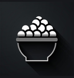 Silver Caviar Icon Isolated On Black Background