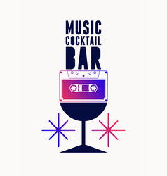 Music Cocktail Bar Emblem Or Poster Design