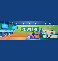 People Play Bowling Game