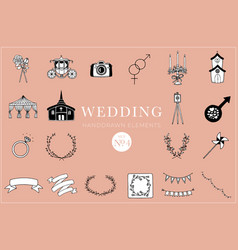 Wedding Handdrawn Elements Set