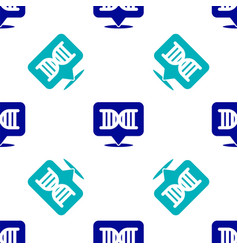 Blue Dna Symbol Icon Isolated Seamless Pattern