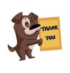 Brown Dog Holding A Thank You Sign Sticker