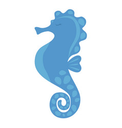 Cute Cartoon Underwater Seahorse Character