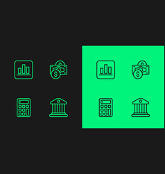 Set Line Bank Building Calculator Pie Chart