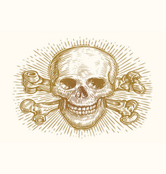 Skull And Crossbones With Rays Human Skeleton