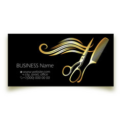 Business Card Beautiful Golden Hair Curls