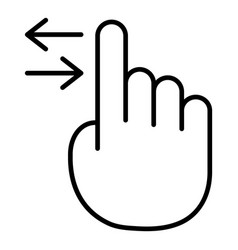 Horizontal Scroll Hand Gesture Flat Icon Isolated