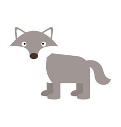 Cute Little Wolf Isolated Cartoon Animal