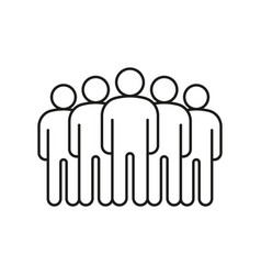 Group Of People Line Icon Teamwork Crowd Of