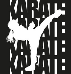 Karate Text And Silhouette