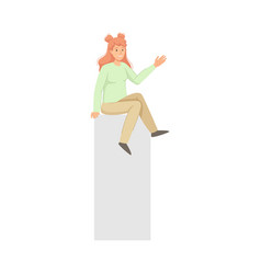 Woman Character On Top Of Bar Climbing Up To The