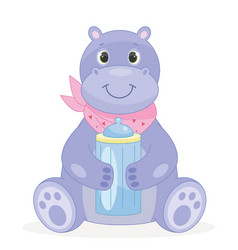 Baby Hippo With Bottle Icon