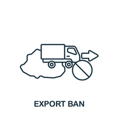 Export Ban Icon Monochrome Simple Line Economic