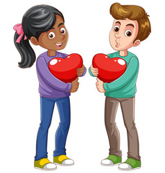 Interracial Couple Couple Hugging Cartoon