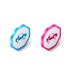 Isometric Fantastic Flying Car Icon Isolated