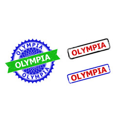 Olympia Rosette And Rectangle Bicolor Stamp Seals