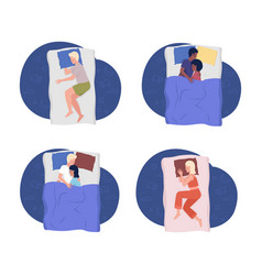 Sleeping People 2d Isolated Set