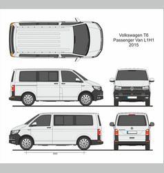 Volkswagen T6 Passenger Van L2h1 2015-present Vector Image