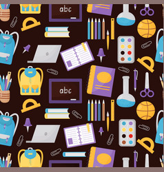 Back To School Seamless Pattern With School Items