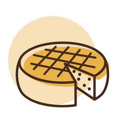 Head Hard Cheese With A Slice Cut Out Icon