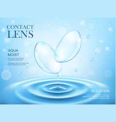 Contact Lenses Or Eye Lens Water Splash Solution