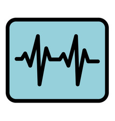 Heart Rate Diagram Icon Flat